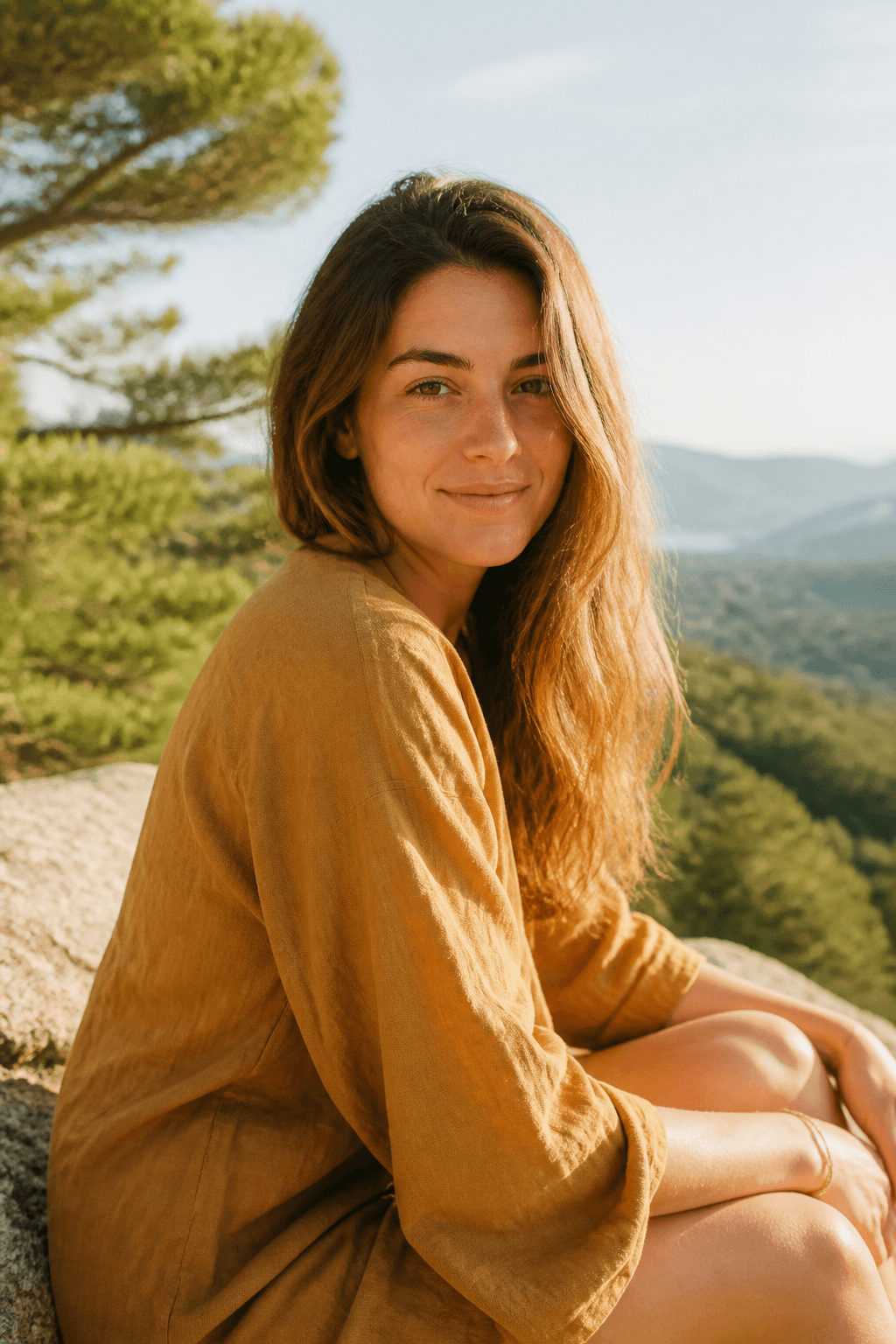Portret plenerowy na wapieniu, złote światło, Jura